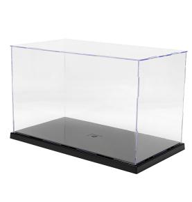 Clear Acrylic Display Case with Black Base for Collectibles and Memorabilia