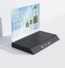 Custom Acrylic L-Shaped Skincare Display Stand – Desktop Cosmetic Product Display Rack