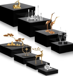Custom Black Acrylic Food Display Risers – Premium Buffet Display Cubes & Stands