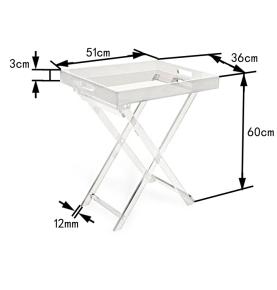 Modern Clear Acrylic Folding Tray Table – Portable Acrylic Side Table for Living Room, Kitchen, or Bedroom